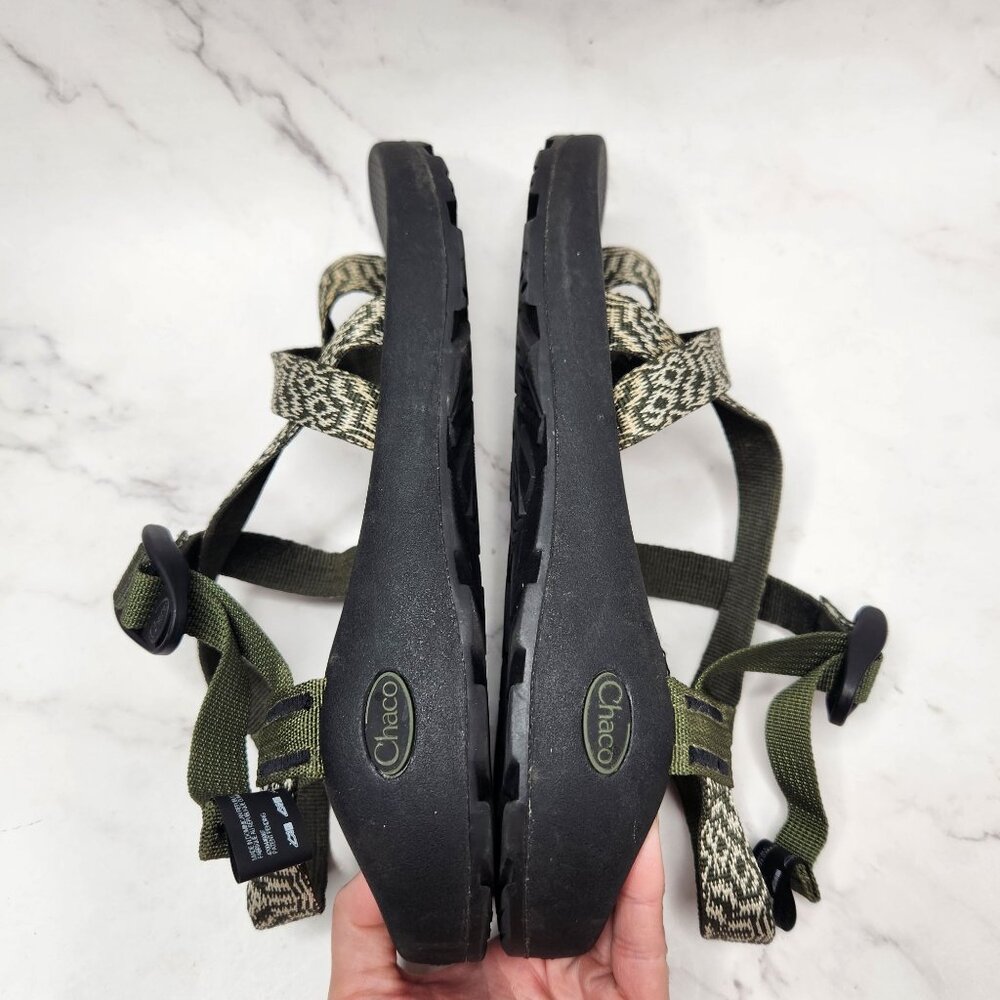 Chaco Z/2 Hiking Sandals Olive Green Canvas Outdoors Z2 Men's 8 - Picture 6 of 9